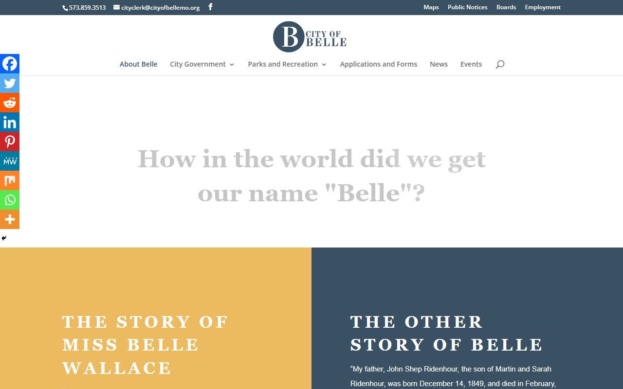 Maries County court records Belle history page