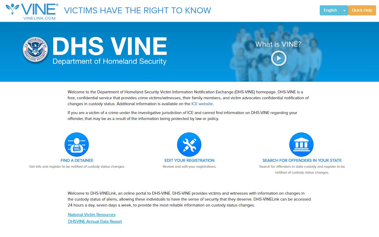 VINELink custody notification portal