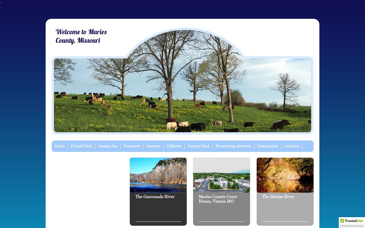 Maries County probate records Probate Division page