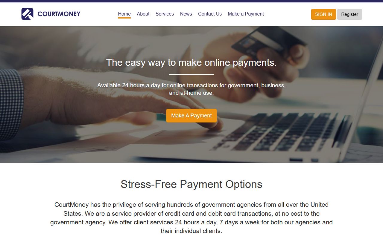 CourtMoney payment portal used for Maries County traffic payments